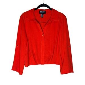 Frank Lyman Montreal Red Button Up Top Design Collection Size‎ 4